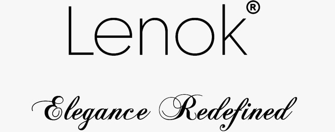Lenok logo with the tagline 'Elegance Redefined' on a white background